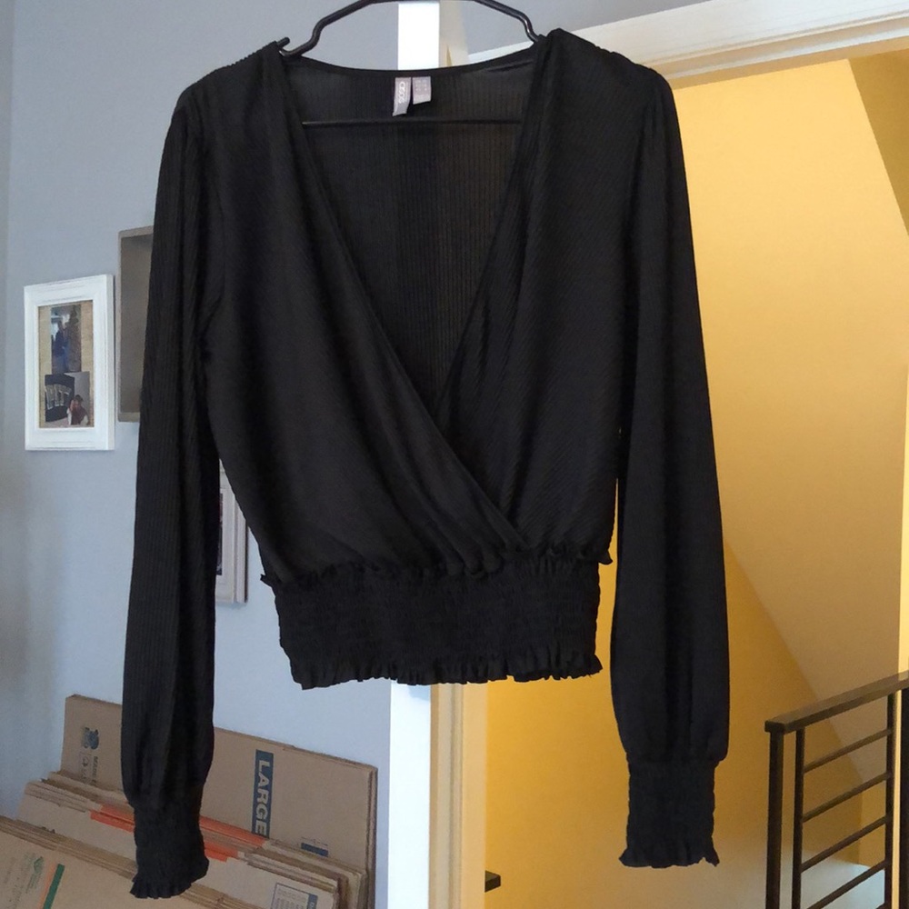 Black ASOS long sleeve blouse